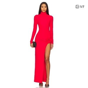 ISO More to Come Chara Red Romantic Bodycon Rose Elegant Maxi Dress